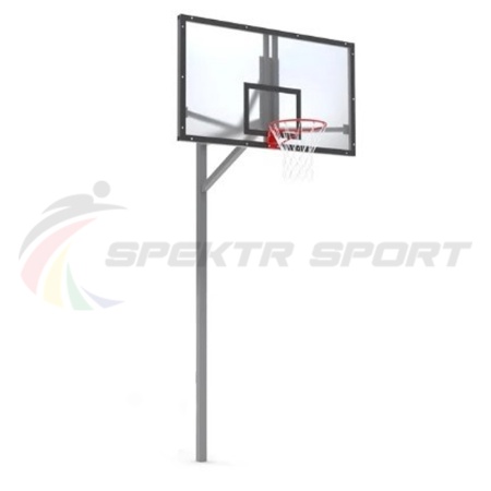 Купить Стойка баскетбольная уличная упрощенная со щитом из оргстекла, кольцом и сеткой SP D 412 в Камышине 