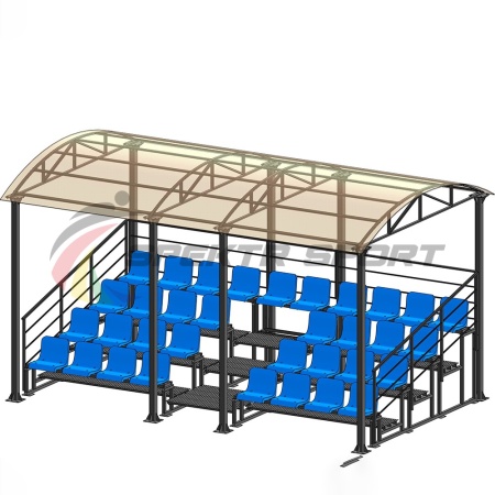 Купить Трибуна для зрителей 4 ряда на 34 места с навесом и перилами в Камышине 