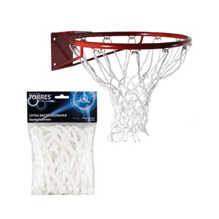 Купить Сетка баскетбольная Torres, нить 6 мм, белая в Камышине 